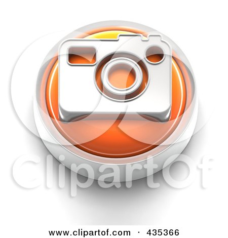 Royalty-Free (RF) Clipart Illustration of a 3d Orange Camera Button by Tonis Pan
