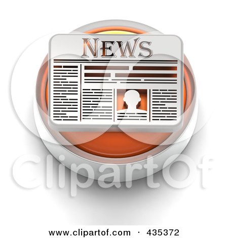 Royalty-Free (RF) Clipart Illustration of a 3d Orange News Button by Tonis Pan