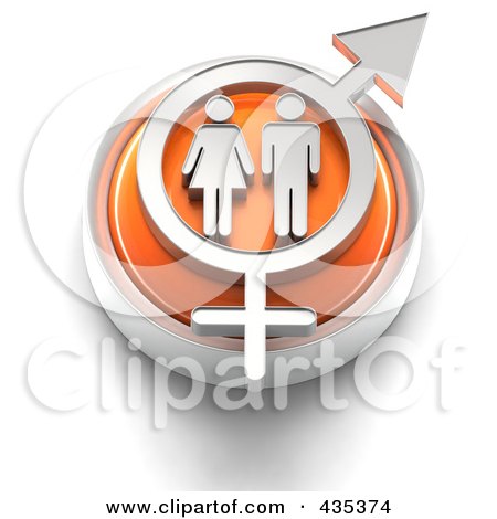 Royalty-Free (RF) Clipart Illustration of a 3d Orange Gender Button by Tonis Pan