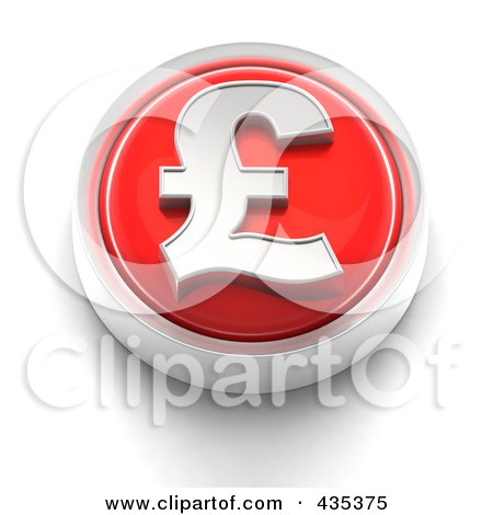 Royalty-Free (RF) Clipart Illustration of a 3d Red Pound Button by Tonis Pan