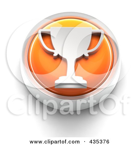 Royalty-Free (RF) Clipart Illustration of a 3d Orange Trophy Button by Tonis Pan