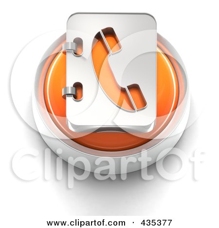 Royalty-Free (RF) Clipart Illustration of a 3d Orange Contacts Button by Tonis Pan