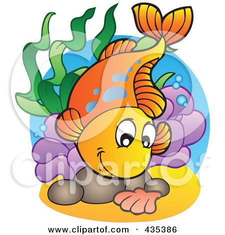 Royalty-Free (RF) Clipart Illustration of a Logo Of An Orange Freshwater Fish - 1 by visekart