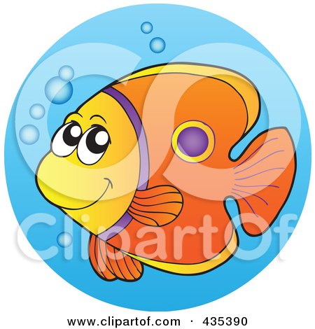 Royalty-Free (RF) Clipart Illustration of a Logo Of A Marine Fish - 6 by visekart