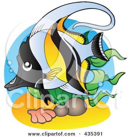 Royalty-Free (RF) Clipart Illustration of a Logo Of A Marine Fish - 4 by visekart