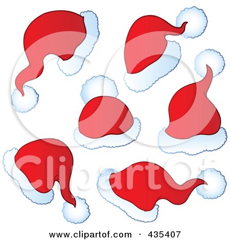 Royalty-Free (RF) Clipart Illustration of a Digital Collage Of Santa Hats - 1 by visekart