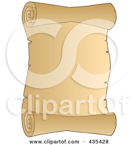 Royalty-Free (RF) Clipart Illustration of a Blank Antique Parchment Scroll - 3 by visekart