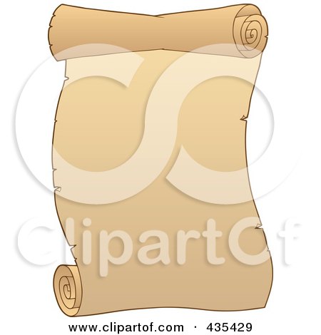 Royalty-Free (RF) Clipart Illustration of a Blank Antique Parchment Scroll - 2 by visekart