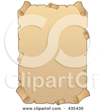 Royalty-Free (RF) Clipart Illustration of a Blank Antique Parchment Scroll - 1 by visekart
