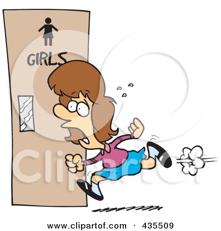 Royalty-Free (RF) Clipart Illustration of a Little Girl Rushing To The ...