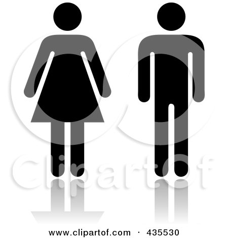Royalty-Free (RF) Clipart Illustration of a Digital Collage Of Black Restroom Icons by michaeltravers