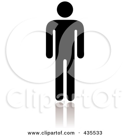 Royalty-Free (RF) Clipart Illustration of a Black Mens Restroom Icon by michaeltravers