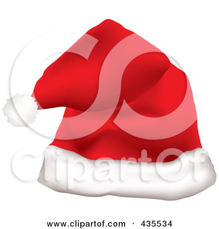 Royalty-Free (RF) Clipart Illustration of a Red Father Christmas Santa Hat by michaeltravers