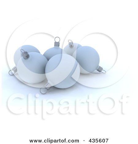 Royalty-Free (RF) Clipart Illustration of 3d White Christmas Ornaments by KJ Pargeter