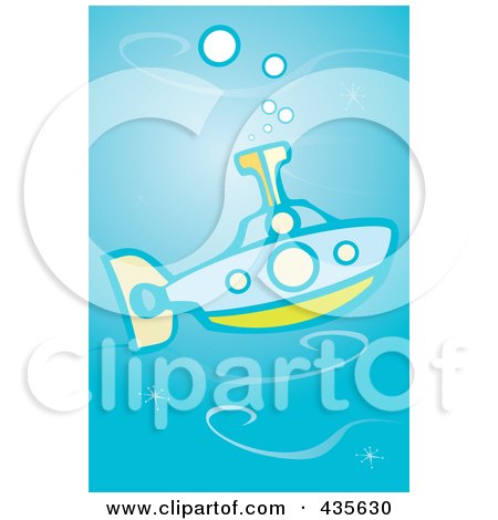 Royalty-Free (RF) Clipart Illustration of a Submarine by xunantunich