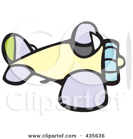 Royalty-Free (RF) Clipart Illustration of a Pilot Flying A Plane by xunantunich