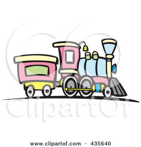 Royalty-Free (RF) Clipart Illustration of a Steam Engine Train by xunantunich