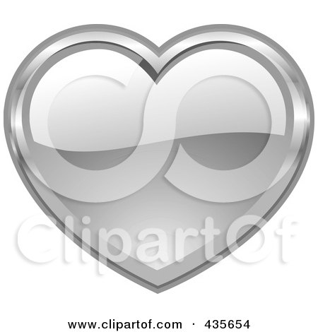 Royalty-Free (RF) Clipart Illustration of a Shiny Silver Heart by Monica