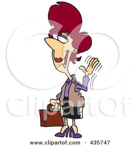 Royalty-Free (RF) Clipart Illustration of a Waving Businesswoman by toonaday
