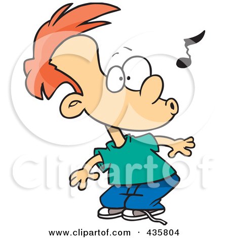 Royalty-Free (RF) Clipart Illustration of an Impressed Boy Whistling by toonaday