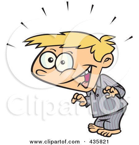 Royalty-Free (RF) Clipart Illustration of a Super Surprised Blond Boy In His Pajamas by toonaday