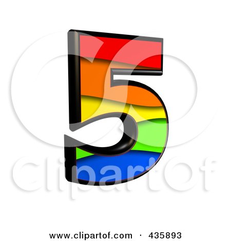 Royalty-Free (RF) Clipart Illustration of a 3d Rainbow Symbol; Number 5 by chrisroll