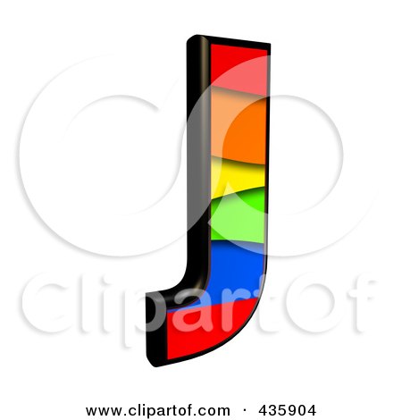 Royalty-Free (RF) Clipart Illustration of a 3d Rainbow Symbol; Capital Letter J by chrisroll