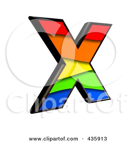 Royalty-Free (RF) Clipart Illustration of a 3d Rainbow Symbol; Capital Letter X by chrisroll