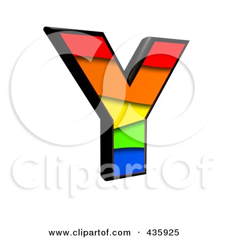 Royalty-Free (RF) Clipart Illustration of a 3d Rainbow Symbol; Capital Letter Y by chrisroll
