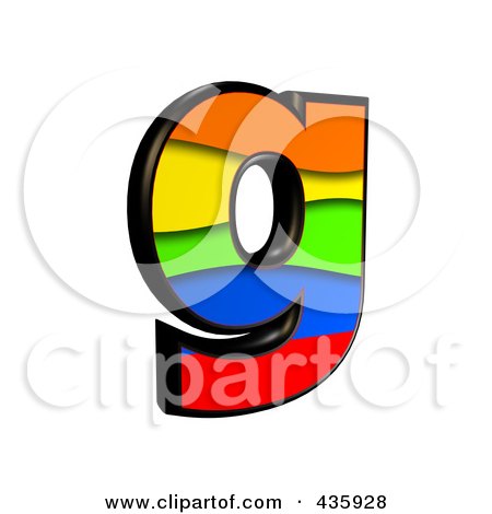Royalty-Free (RF) Clipart Illustration of a 3d Rainbow Symbol; Lowercase Letter g by chrisroll