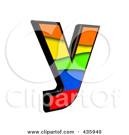 Royalty-Free (RF) Clipart Illustration of a 3d Rainbow Symbol; Lowercase Letter y by chrisroll