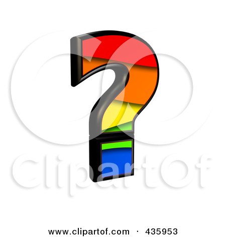 Royalty-Free (RF) Clipart Illustration of a 3d Rainbow Symbol; Question Mark by chrisroll