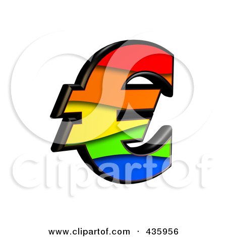 Royalty-Free (RF) Clipart Illustration of a 3d Rainbow Symbol; Euro by chrisroll