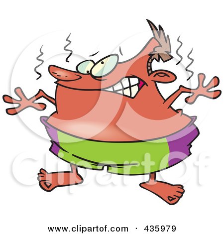 Royalty-Free (RF) Clipart Illustration of a Well Done Man With A Sun Burn by toonaday