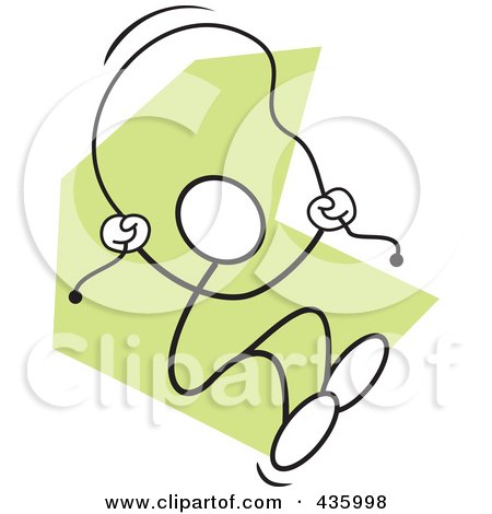 Royalty-Free (RF) Clipart Illustration of a Stickler Man Usinga  Jump Rope - 2 by Johnny Sajem