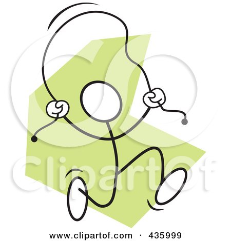 Royalty-Free (RF) Clipart Illustration of a Stickler Man Usinga  Jump Rope - 1 by Johnny Sajem