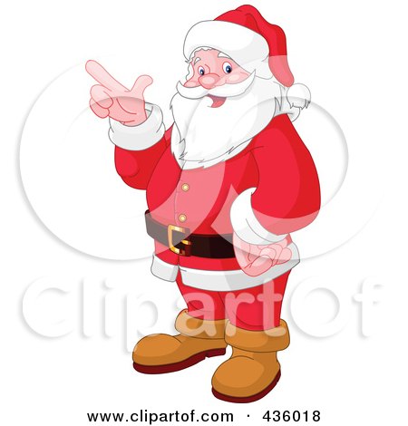 Royalty-Free (RF) Clipart Illustration of Santa Smiling And Pointing Left by Pushkin