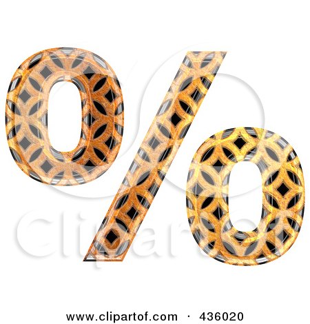Royalty-Free (RF) Clipart Illustration of a 3d Patterned Orange Symbol; Percent by chrisroll
