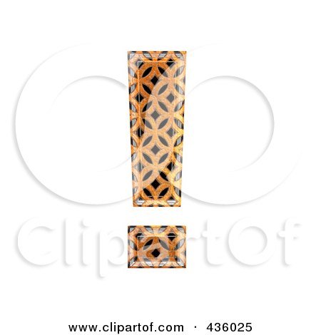 Royalty-Free (RF) Clipart Illustration of a 3d Patterned Orange Symbol; Exclamation Point by chrisroll