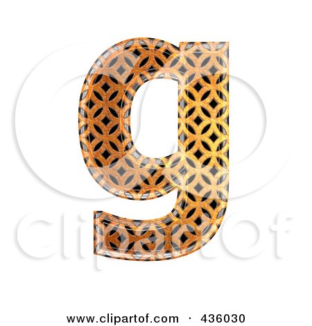 Royalty-Free (RF) Clipart Illustration of a 3d Patterned Orange Symbol; Lowercase Letter g by chrisroll