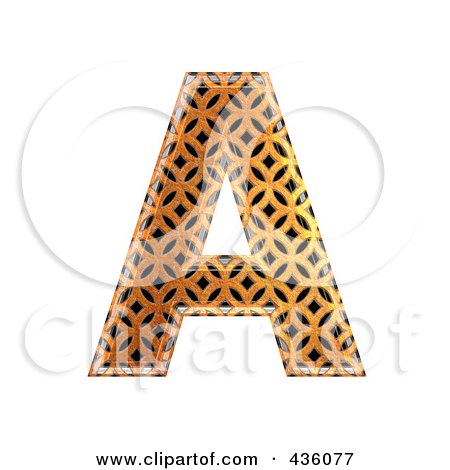 Royalty-Free (RF) Clipart Illustration of a 3d Patterned Orange Symbol; Capital Letter A by chrisroll