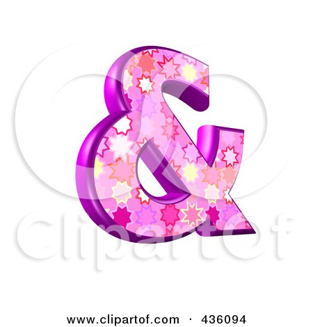 Royalty-Free (RF) Clipart Illustration of a 3d Pink Burst Symbol; Ampersand by chrisroll