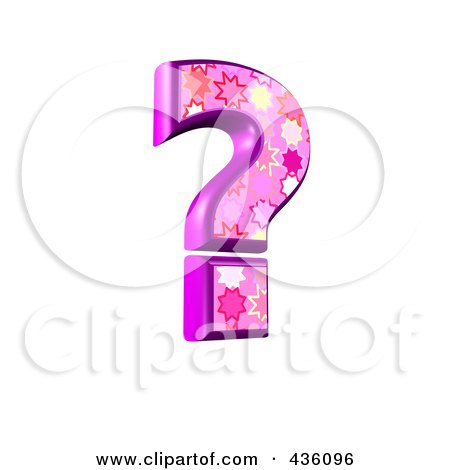 Royalty-Free (RF) Clipart Illustration of a 3d Pink Burst Symbol; Question Mark by chrisroll