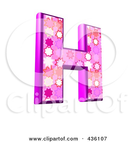 Royalty-Free (RF) Clipart Illustration of a 3d Pink Burst Symbol; Capital Letter H by chrisroll