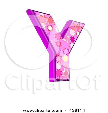Royalty-Free (RF) Clipart Illustration of a 3d Pink Burst Symbol; Capital Letter Y by chrisroll