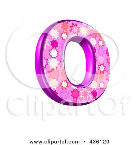 Royalty-Free (RF) Clipart Illustration of a 3d Pink Burst Symbol; Capital Letter O by chrisroll