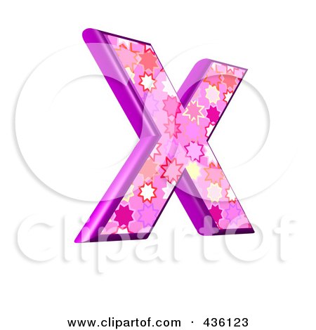 Royalty-Free (RF) Clipart Illustration of a 3d Pink Burst Symbol; Capital Letter X by chrisroll