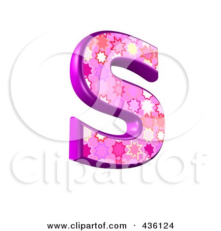 Royalty-Free (RF) Clipart Illustration of a 3d Pink Burst Symbol; Capital Letter S by chrisroll