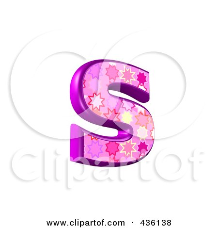 Royalty-Free (RF) Clipart Illustration of a 3d Pink Burst Symbol; Lowercase Letter s by chrisroll