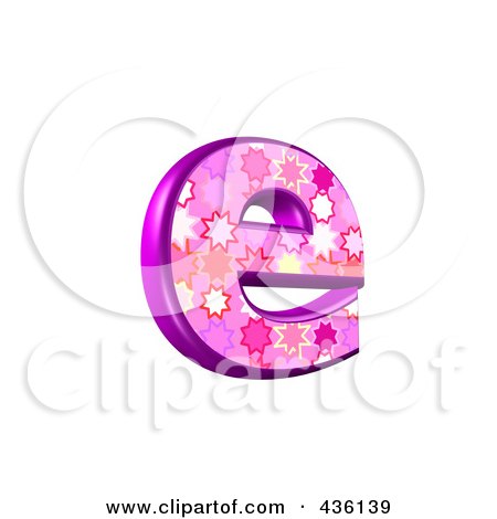 Royalty-Free (RF) Clipart Illustration of a 3d Pink Burst Symbol; Lowercase Letter e by chrisroll